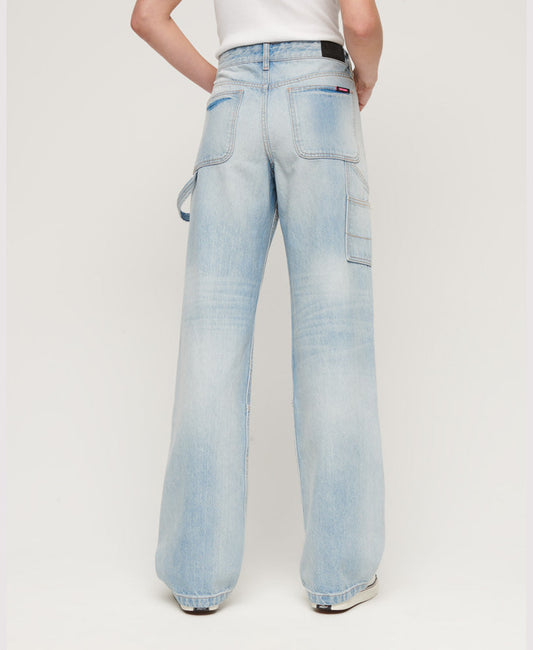 Organic Cotton Mid Rise Denim Carpenter Jeans | Antique Blue 30
