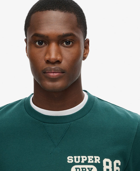 Athletic Printed Sweatshirt | Dark Pine Green