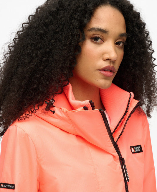 Hooded Mountain Windbreaker Slim Fit Jacket | Pastelline Coral