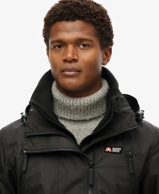 Hooded Mountain Windbreaker Jacket | Black