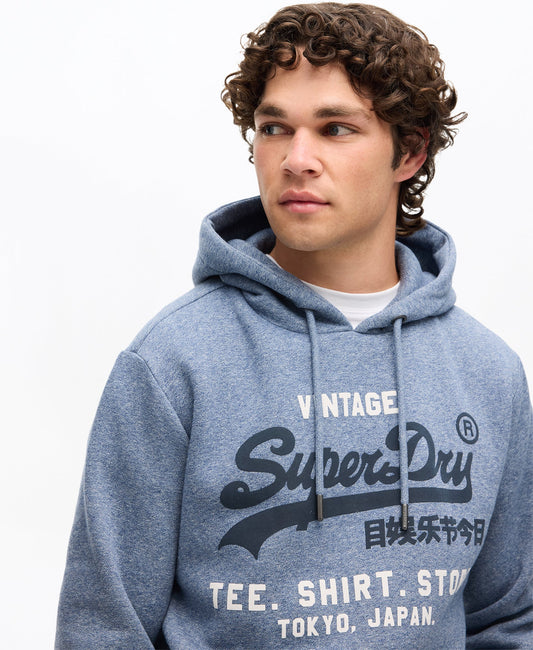 Vintage Logo Relaxed Hoodie | Tois Blue Grit