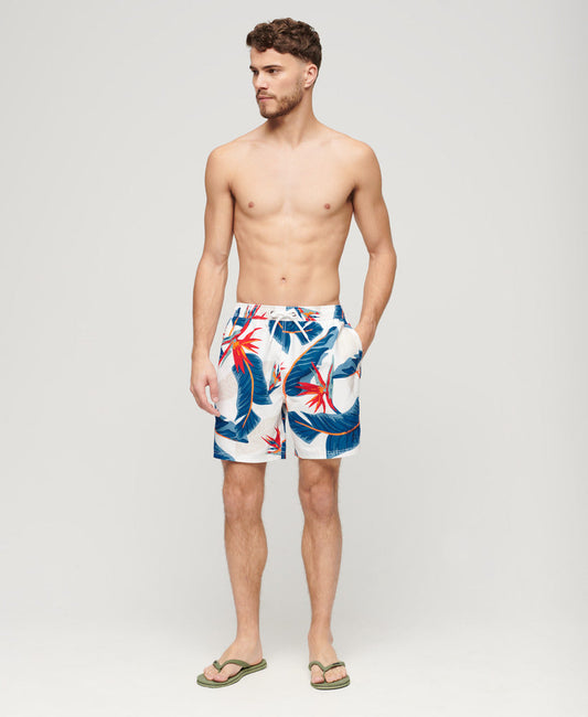 Hawaiian Print Swim Shorts | Optic Paradise