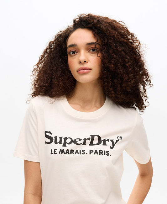 Venue Metallic Graphic Tee | Chalk White