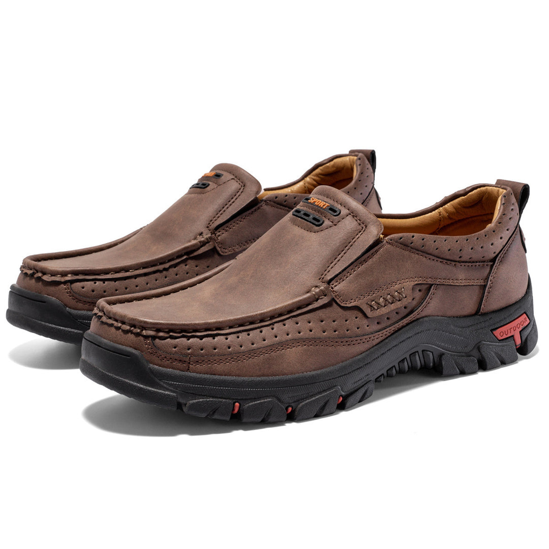 Men's Non-slip Walking Leather Lightweight Breathable Casual Loafers