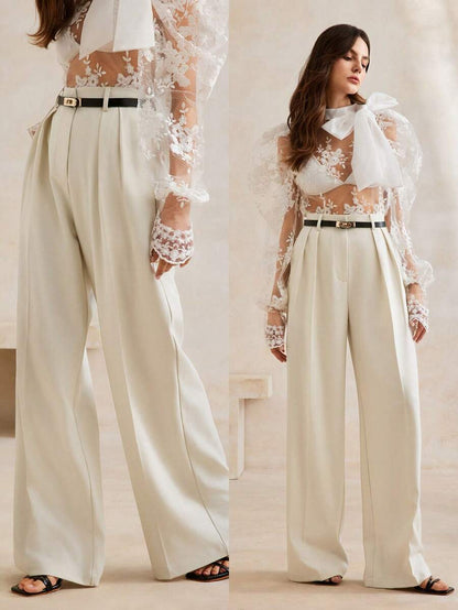 Women's Modern Stylish Simple Wide-Leg Suit Pants