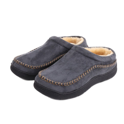 Hot Sale! Limited Stock!Men's Daily Non-Slip Warm Plush Wide Toe Slip-On Loafers Slippers