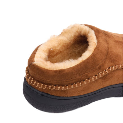 Hot Sale! Limited Stock!Men's Daily Non-Slip Warm Plush Wide Toe Slip-On Loafers Slippers