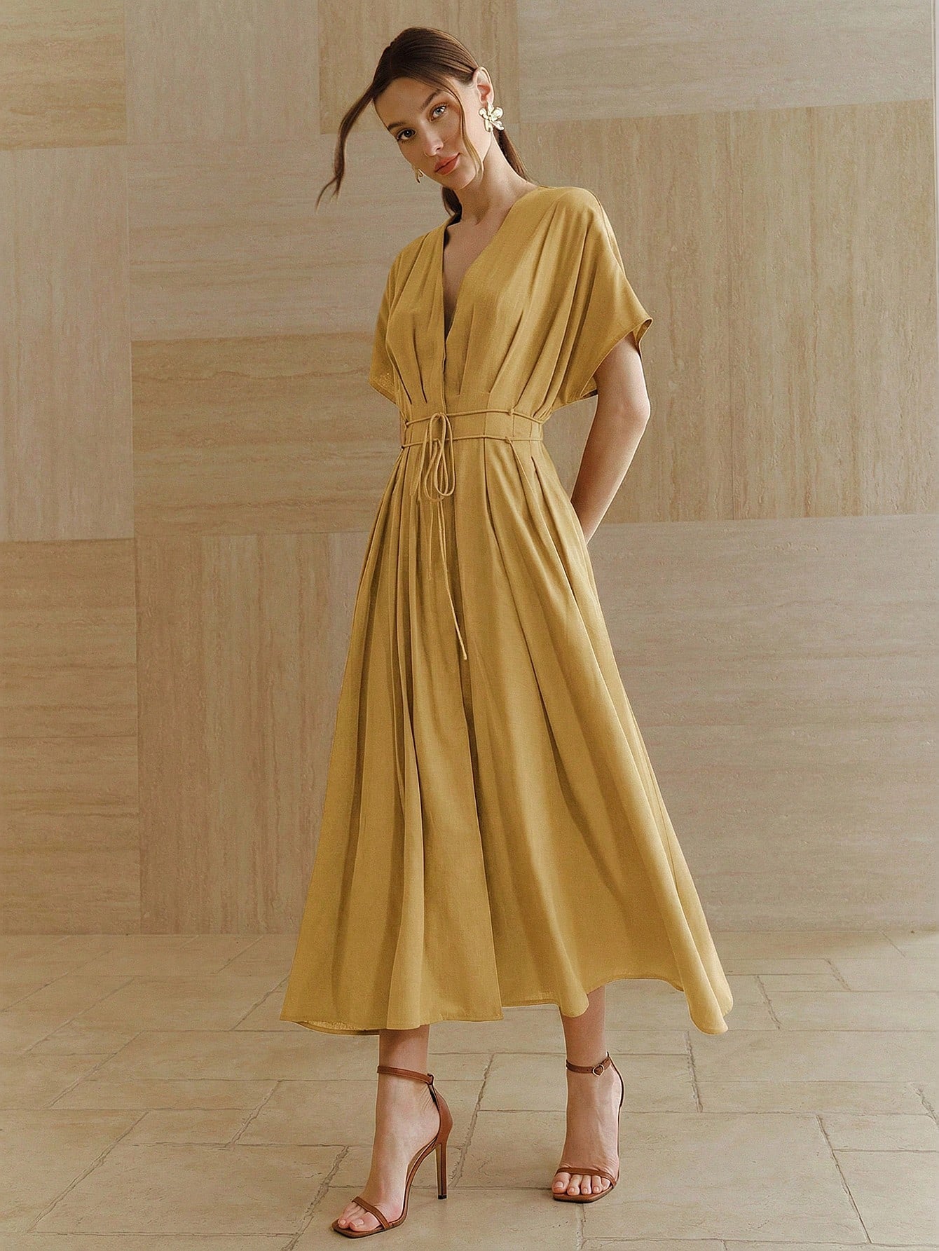Women's New French Elegant Deep V-Neck  Dress
