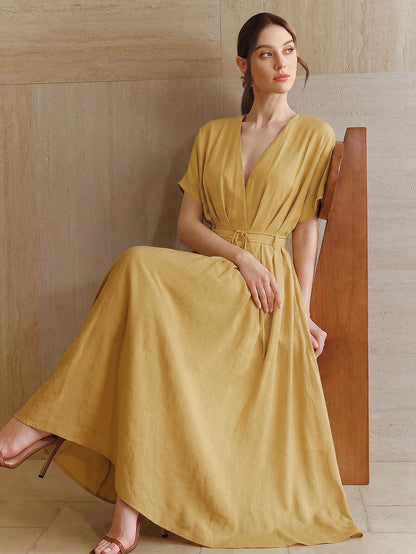 Women's New French Elegant Deep V-Neck  Dress