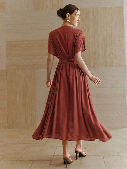 Women's New French Elegant Deep V-Neck  Dress