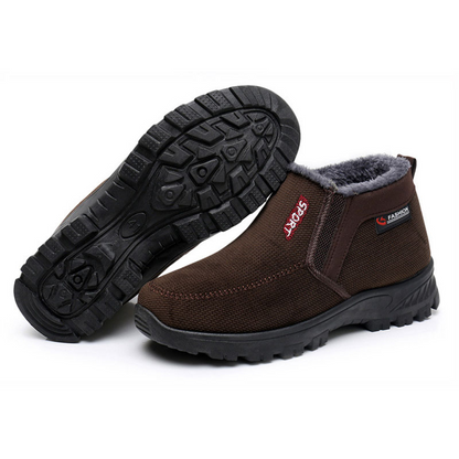 (Limited Time 70% Discount Event) Men's 2024 Winter New Waterproof And Non-Slip Slip-On Warm Cotton Shoes Correction Ankle Support Wide Toe Arch Support Sports Shoes