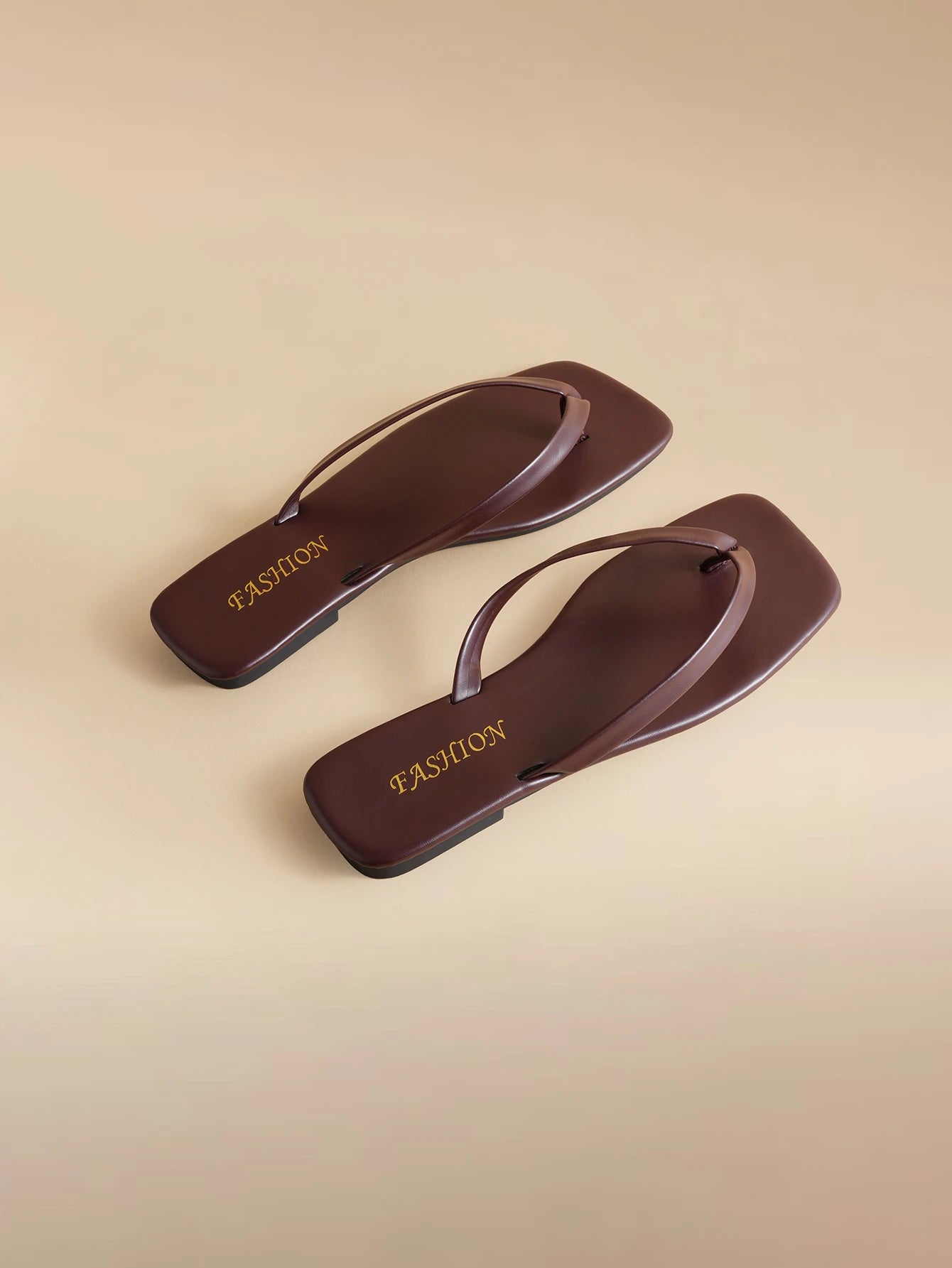 Women's Square Toe Flat Slip-On Thong Sandals