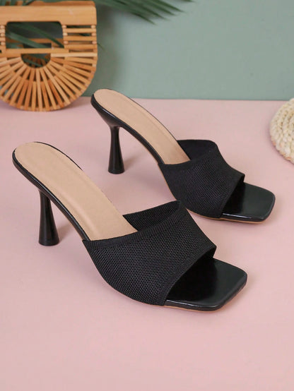 Women's Strap Slip-On Mid-Heel Sandals