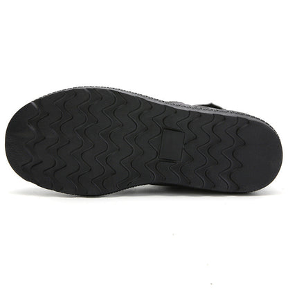 (Limited Time 70% Discount Event) Men's 2024 Winter New Warm Waterproof Non-Slip Puncture-Resistant Velcro Slip-On Snow Boots Ankle Support Orthopedic Wide Toe Arch Support Cotton Shoes
