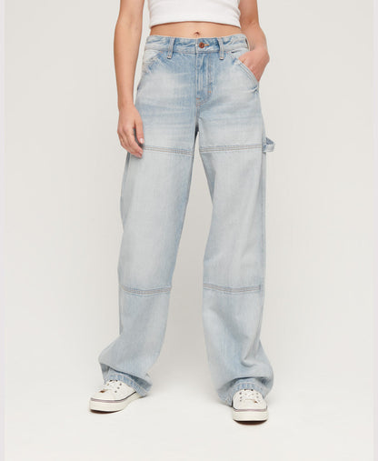 Organic Cotton Mid Rise Denim Carpenter Jeans | Antique Blue 30
