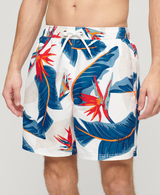 Hawaiian Print Swim Shorts | Optic Paradise
