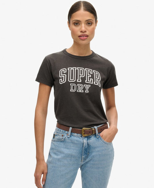 Athletic Graphic Fitted Slim Fit Tee | Bison Black Slub