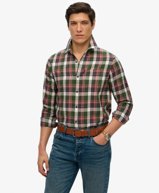 Organic Cotton Vintage Check Shirt | Upstate Check Green