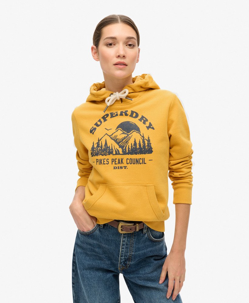 Lo-Fi Outdoor Graphic Hoodie | Mustard Yellow Marle
