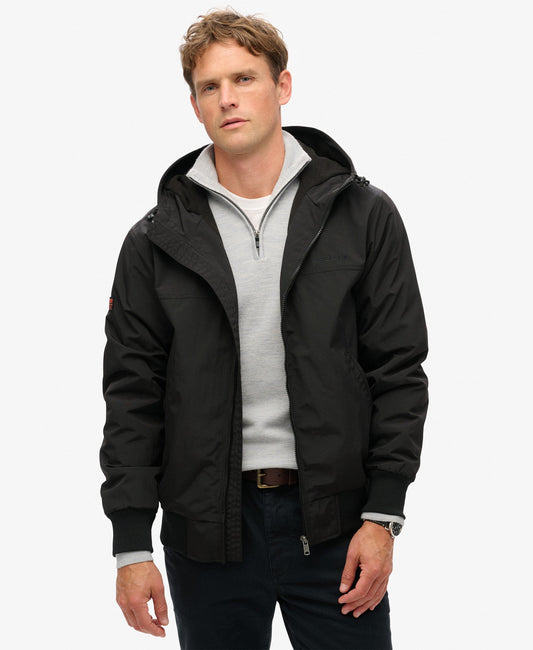 Surplus Nylon Hooded Bomber | Jet Black
