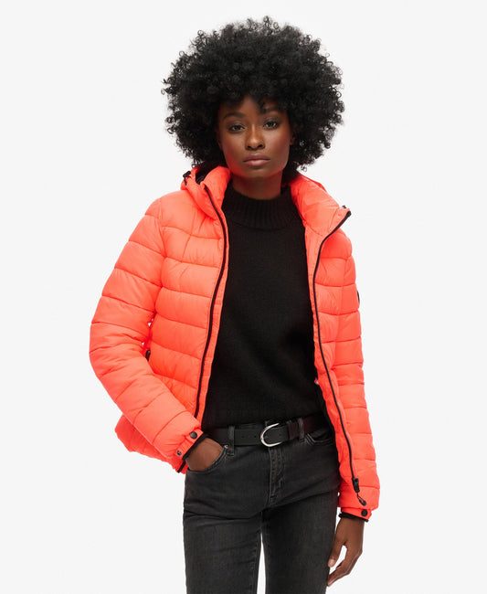 Classic Fuji Puffer Slim Fit Jacket | Hyper Fire Coral