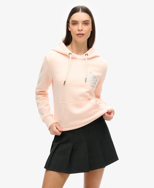Athletic Metallic Hoodie | Pink Clay