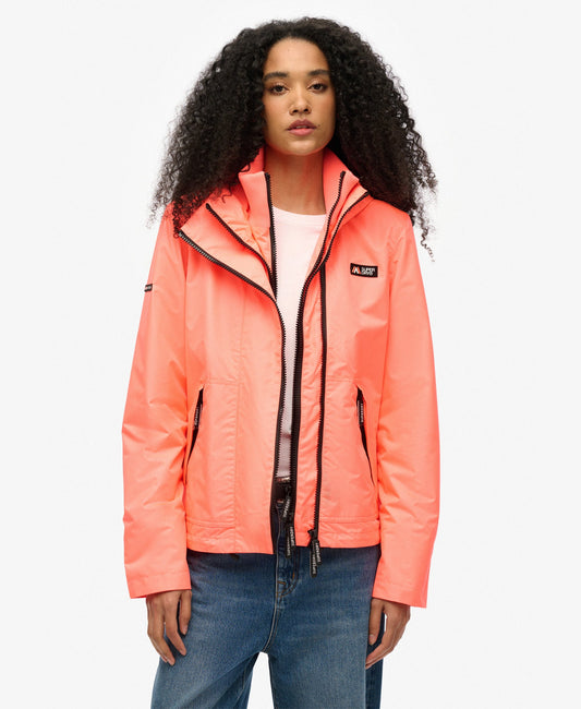 Hooded Mountain Windbreaker Slim Fit Jacket | Pastelline Coral