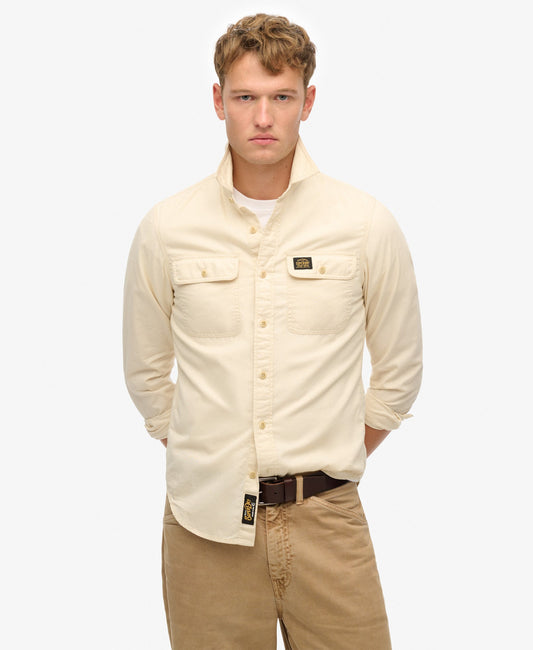 Cotton Workwear Long Sleeved Shirt | Oyster Grey