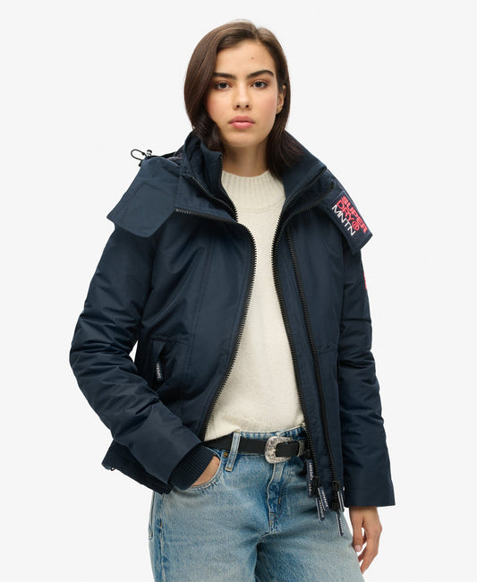 Hooded Mountain Windbreaker Slim Fit Jacket | Eclipse Navy