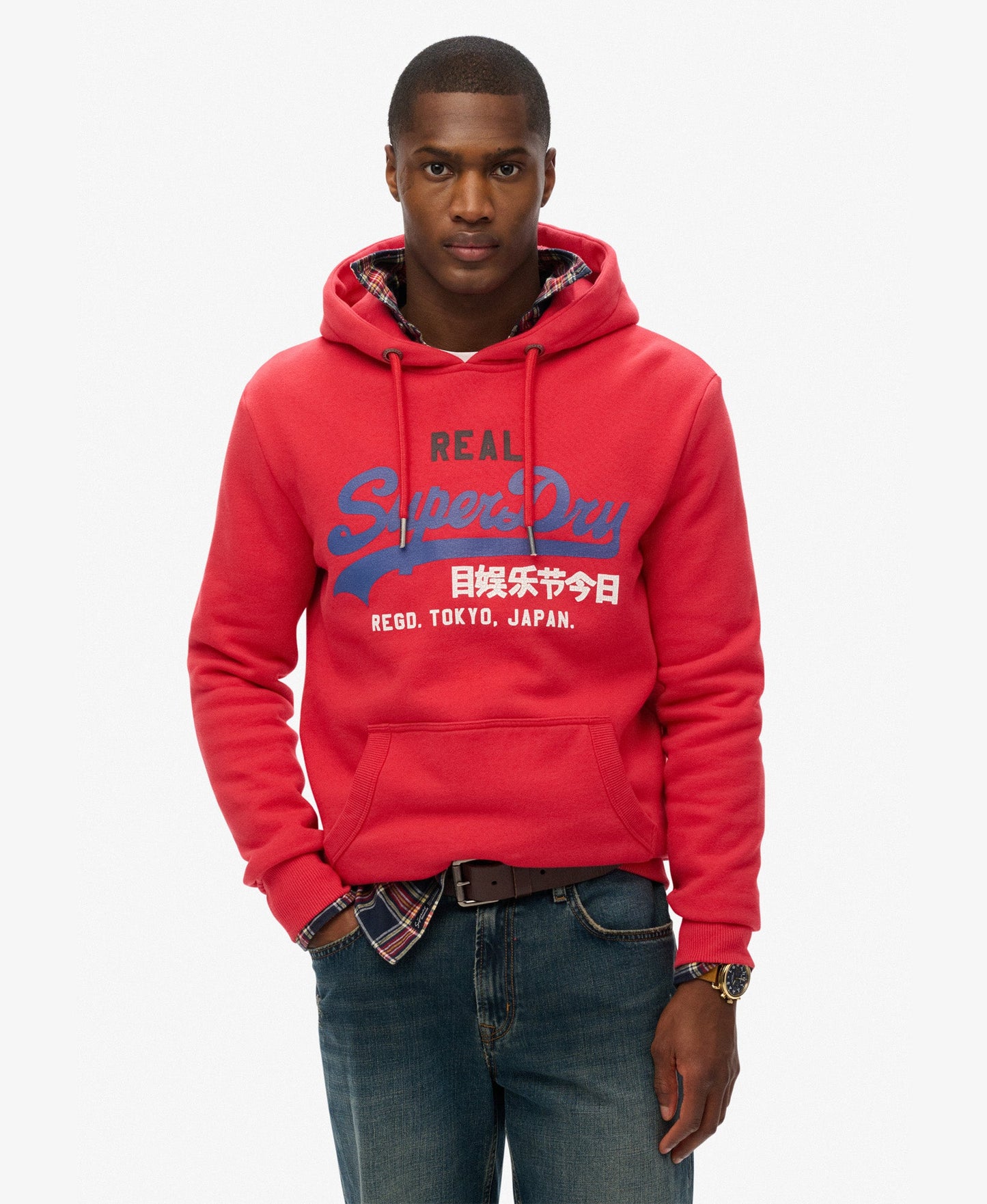 Vintage Logo Tri Slim Fit Hoodie | Risk Red