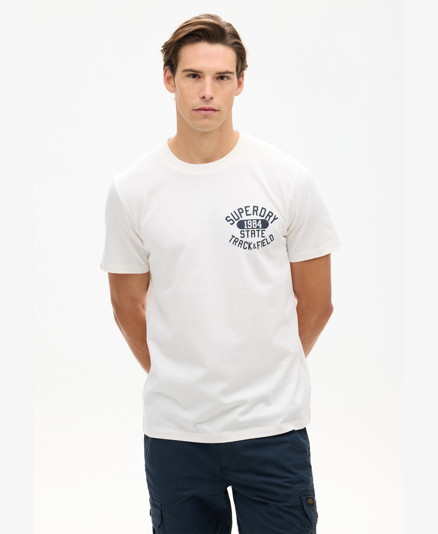 Athletic Essential Chest Tee | Chalk White
