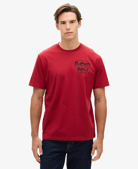 Movie Graphic Chest Tee | Winery Red