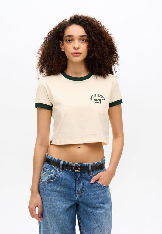Athletic Essentials Ringer Slim Fit Tee | Turtledove Cream
