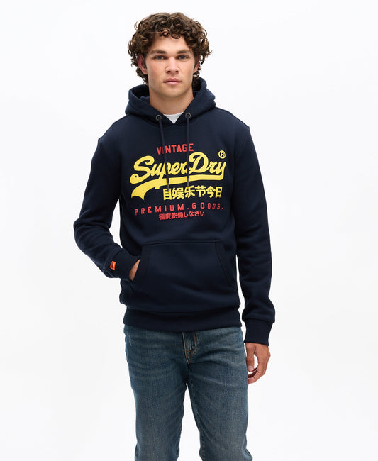 Vintage Logo Relaxed Hoodie | Deep Navy