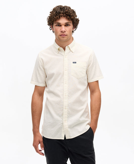 Seersucker Short Sleeve Shirt | Off White