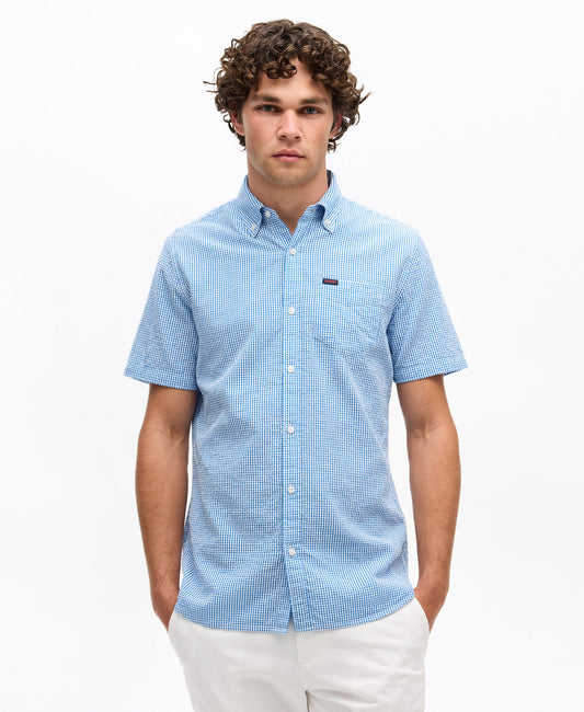 Seersucker Short Sleeve Shirt | Royal Gingham