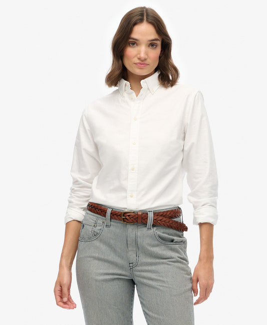 Slim Oxford Long Sleeve Shirt | Optic White Oxford