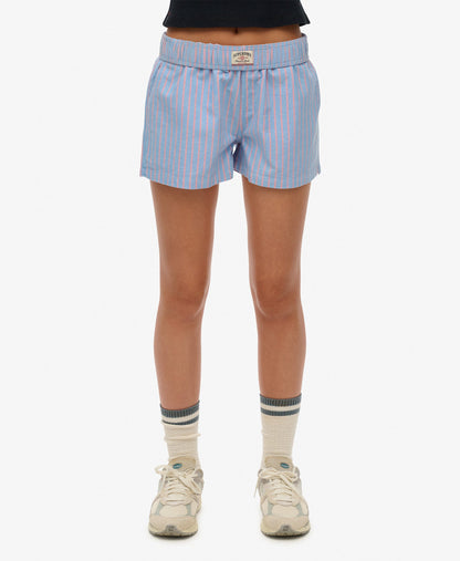 Cotton Stripe Elastic Short | Blue/Pink Stripe