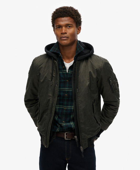 Military Ma1 Bomber Jacket | Washed Dark Green