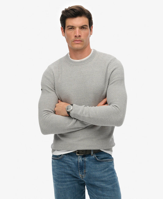 Light Weight Cotton Texture Jumper | Light Grey