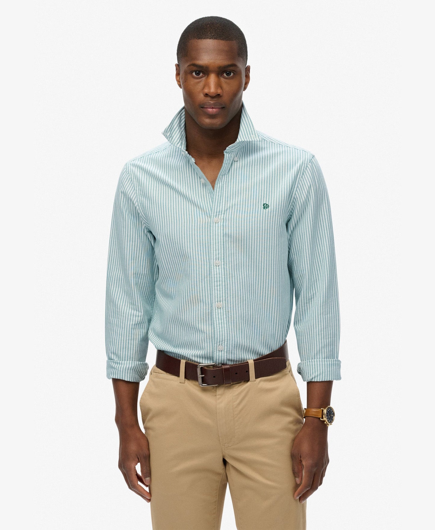 Classic Oxford Long Sleeve Shirt | Peppermint Chalk Stripe