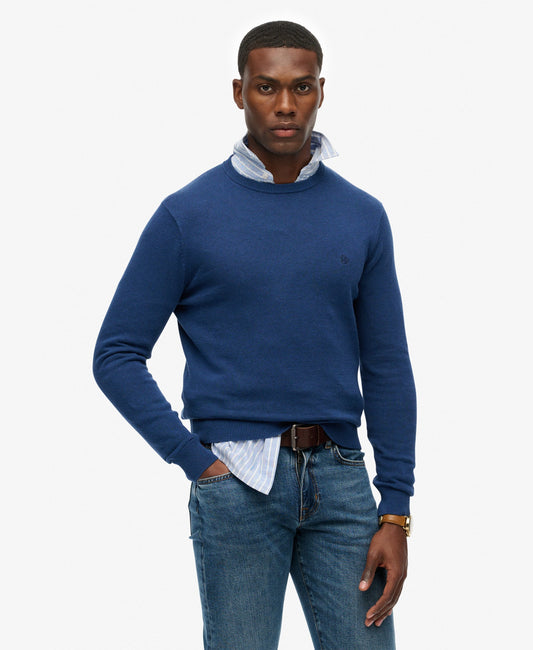 Essentials Cotton Jumper | Pilot Mid Blue Marle