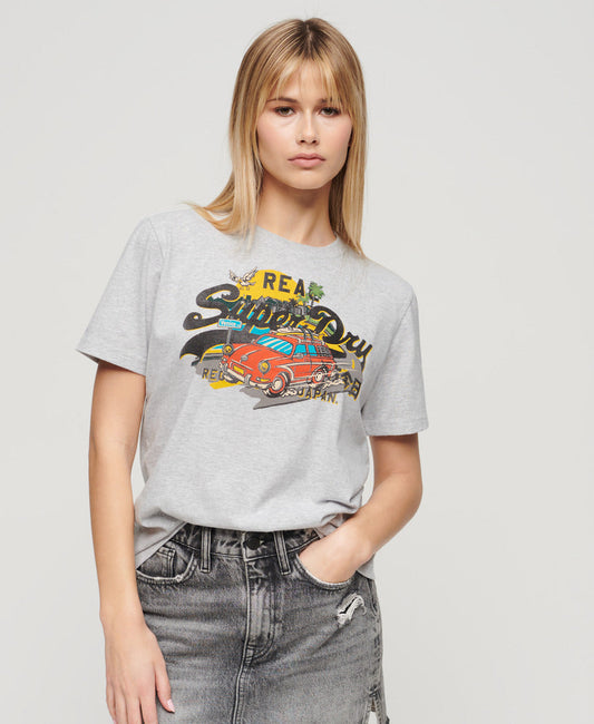 La Vintage Logo Graphic Relaxed Tee Flake Grey Marle | Flake Grey Marle