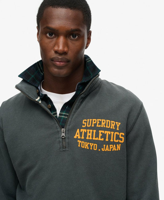 Track &amp; Field Graphic Half Zip | Washed Black