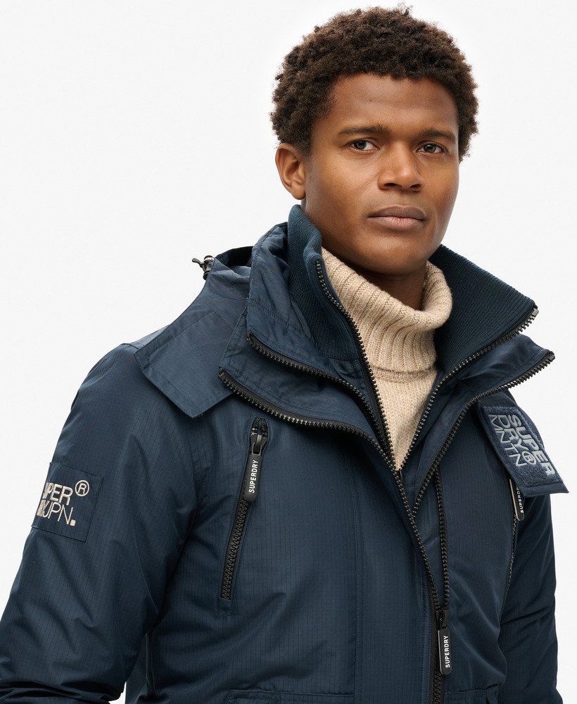 Hooded Mountain Windbreaker Slim Fit Jacket | Eclipse Navy