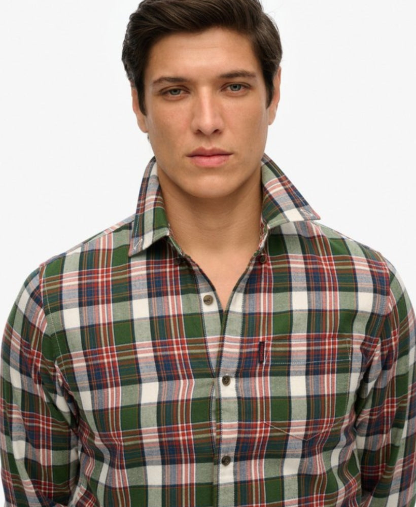 Organic Cotton Vintage Check Shirt | Upstate Check Green