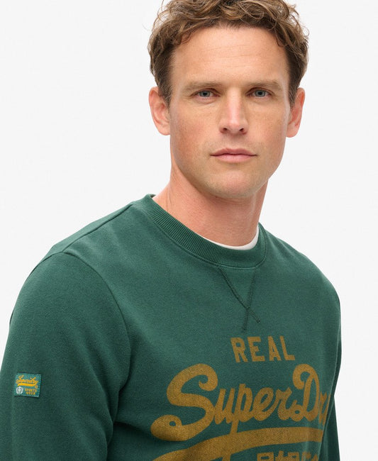 Classic Vintage Logo Graphic Slim Fit Sweatshirt | Enamel Green