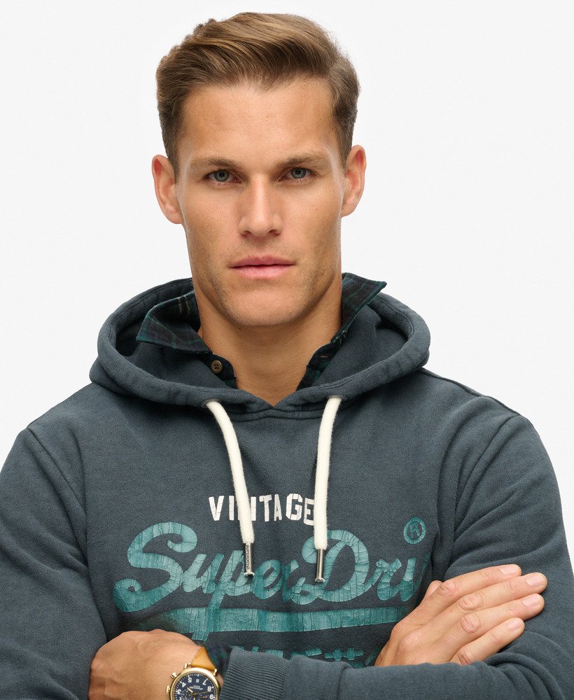 Duo Vintage Logo Hoodie | Jet Black