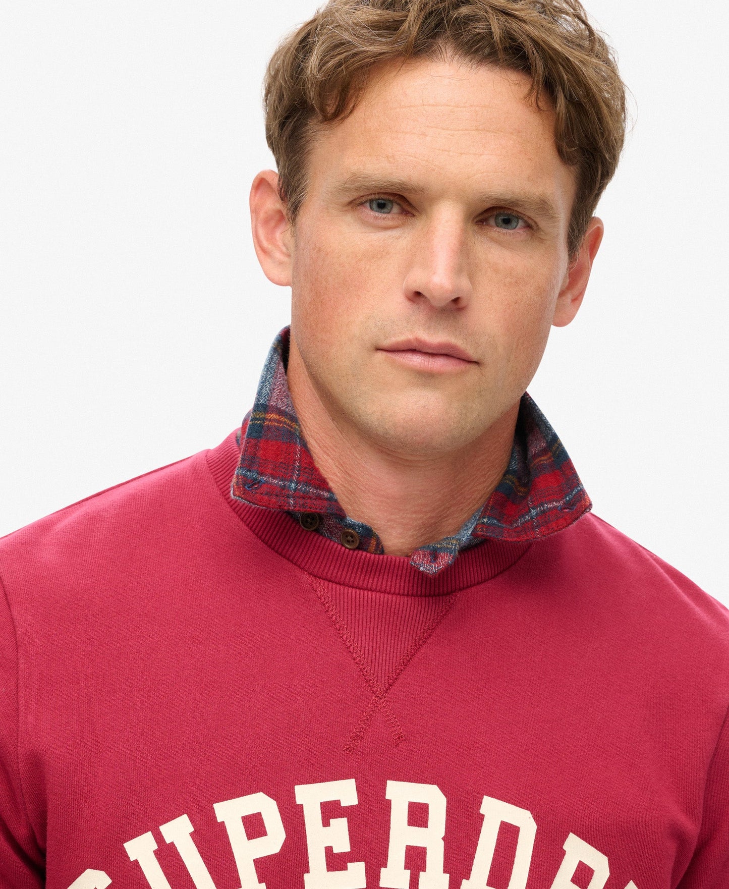 Athletic Printed Sweatshirt | Bordeaux Red