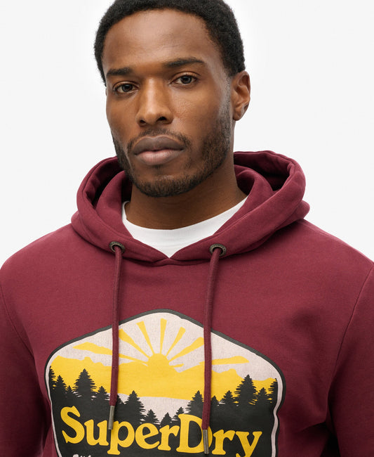 Superdry Sun Tab Hoodie | Port Red